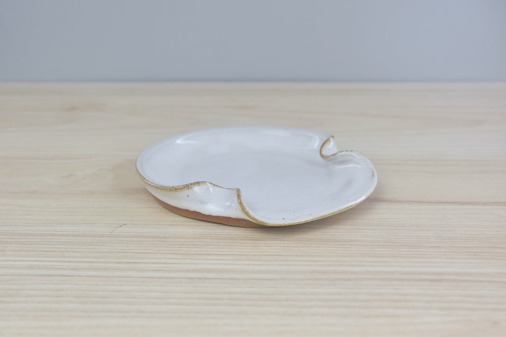 Handmade Spoon Rest - White Glaze for clean, modern aesthetic - made by hand in Winchester, KY at Dirty South Pottery by Kentucky artists. 