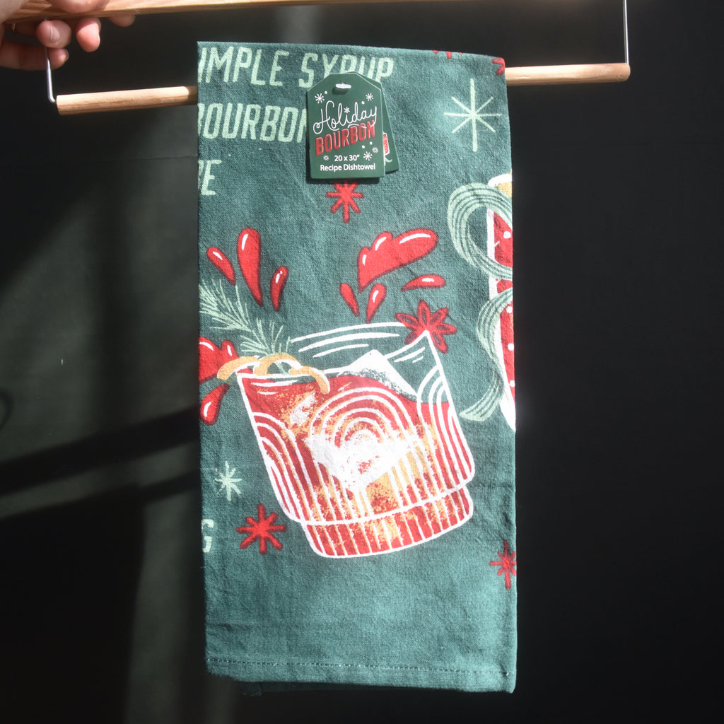 Holiday Bourbon Cocktail Dish Towel