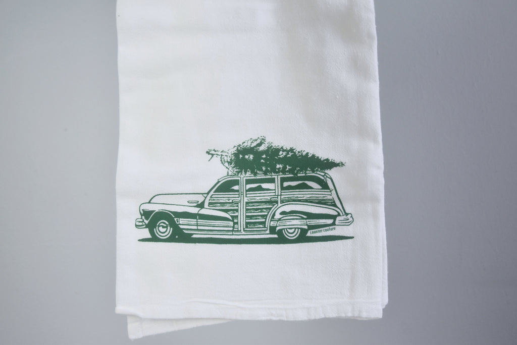 Holiday Wagon Tea Towel