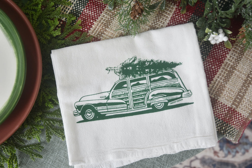 Holiday Wagon Tea Towel