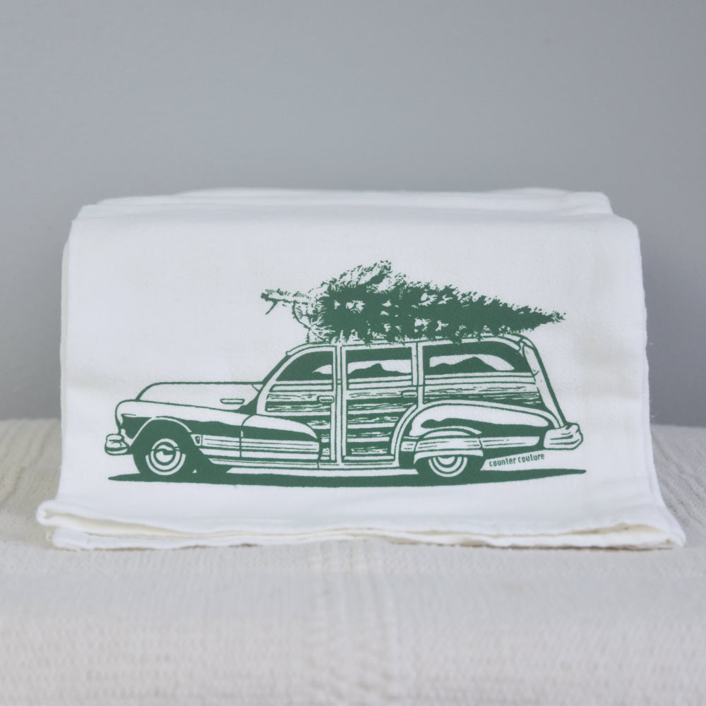 Holiday Wagon Tea Towel