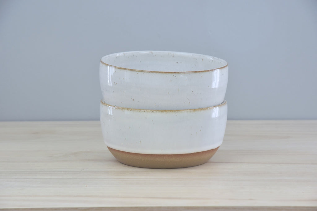 Set of Handmade Bowls - in white glaze for clean, modern aesthetic. All pottery made by hand in Winchester, KY by Kentucky artists