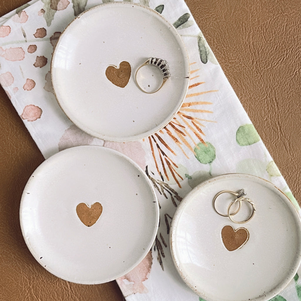 Handmade Pottery Ring Dish for ninth anniversary gift