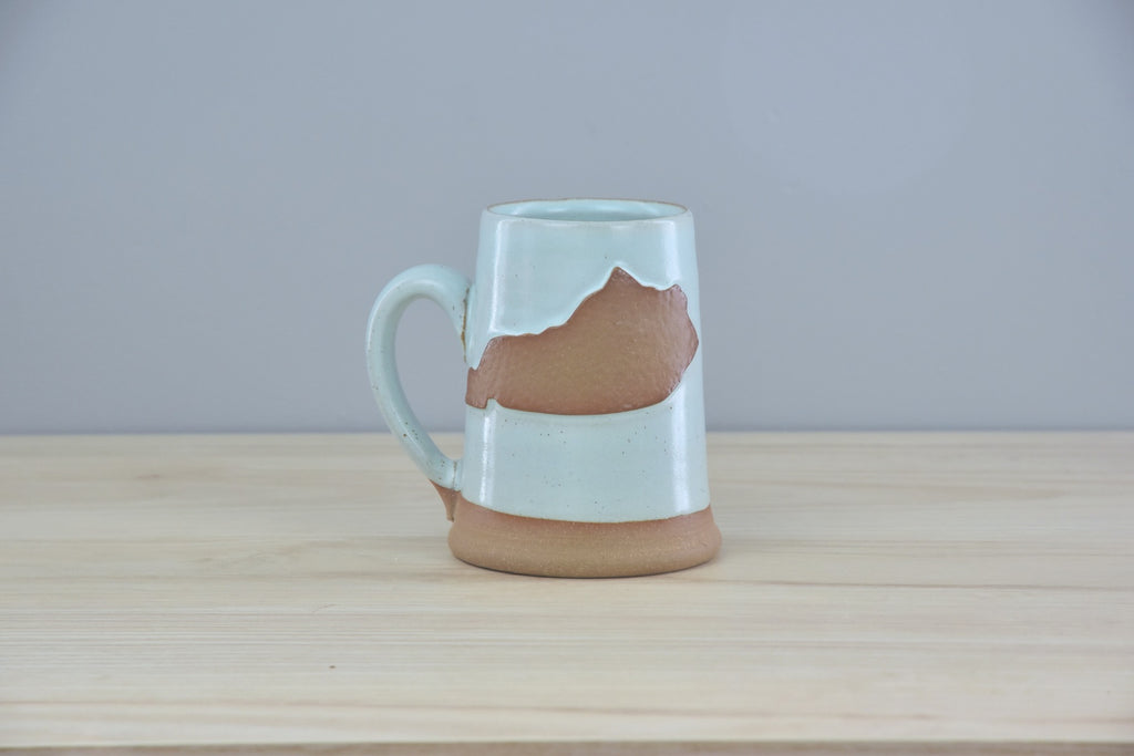 Handmade Ceramic Kentucky Mug in white and blue - gift idea for Kentuckian, pottery made in Winchester, Kentucky - near Lexington