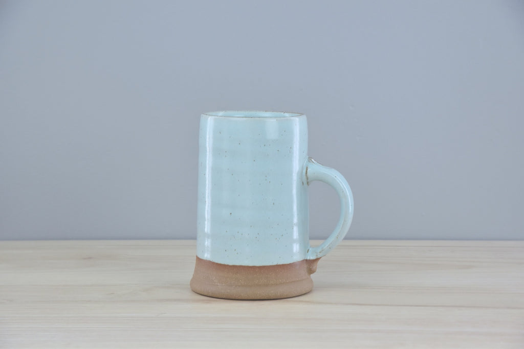 Handmade Ceramic Large Mug - in white & blue glaze for clean, modern aesthetic. All pottery made by hand in Winchester, KY by Kentucky artists