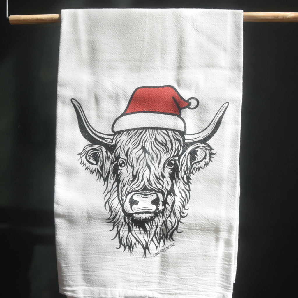 Holiday Cow Tea Towel