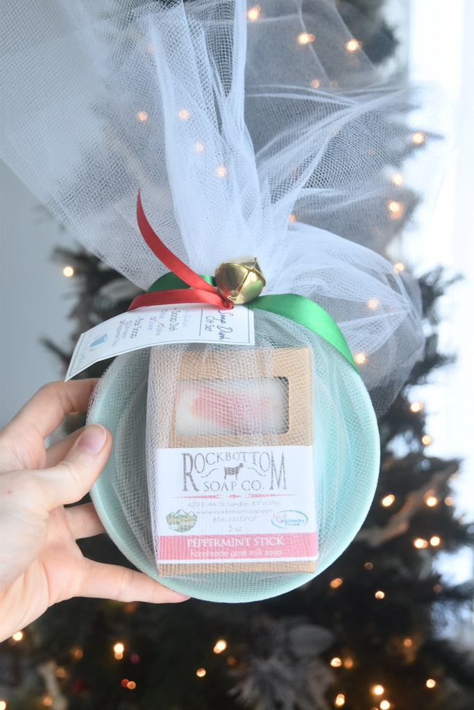 Handmade Soap Dish Gift Set with small batch soap & soap dish . Hostess gift idea . Teacher Gift idea