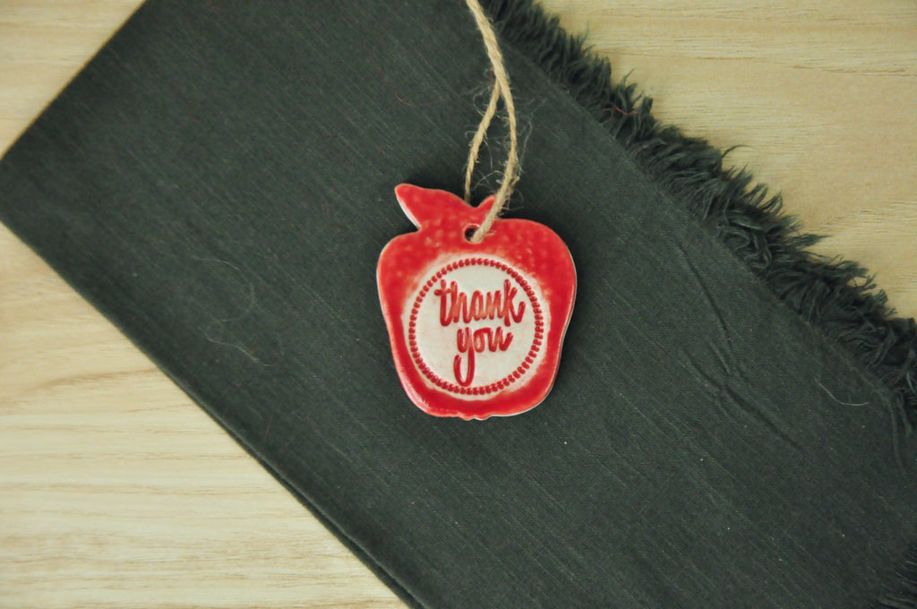 Unique Ornaments for Teachers, this handmade Apple Ornament is a great gift and way to say "Thank You".. 