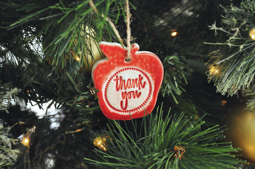 Unique Ornaments for Teachers, this handmade Apple Ornament is a great gift and way to say "Thank You".. 