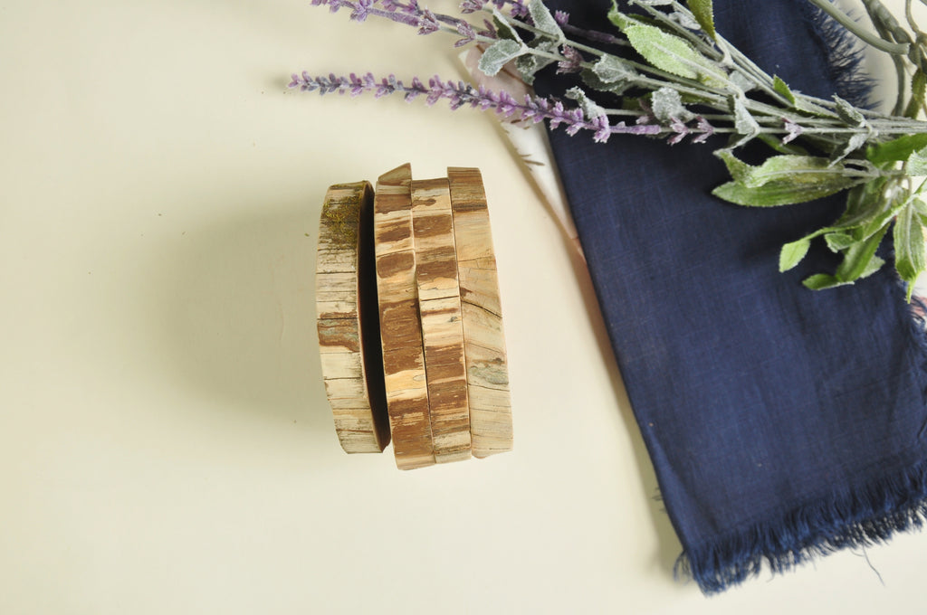 Wooden Cedar Coasters | Set of Four