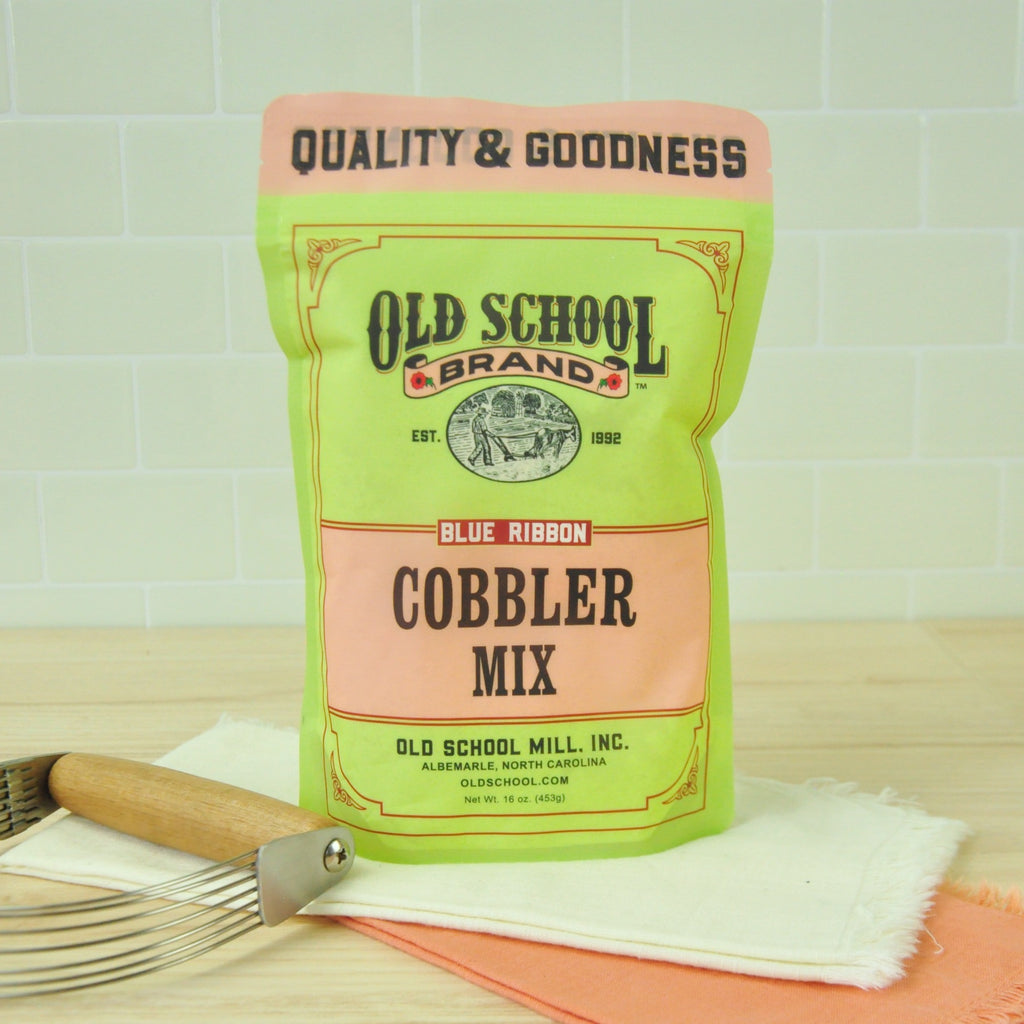 Old School Brand Cobbler Mix pairs perfectly as a gift with our handmade Pie Dish in Winchester, KY