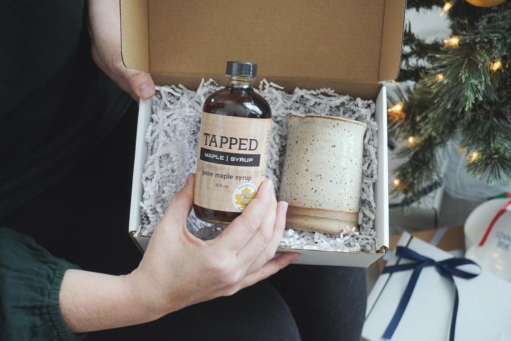 Lil Maple Gift Set - Includes a handmade syrup pitcher and grade A maple syrup . gift idea for teacher, gift idea for coworker, gifts for mom