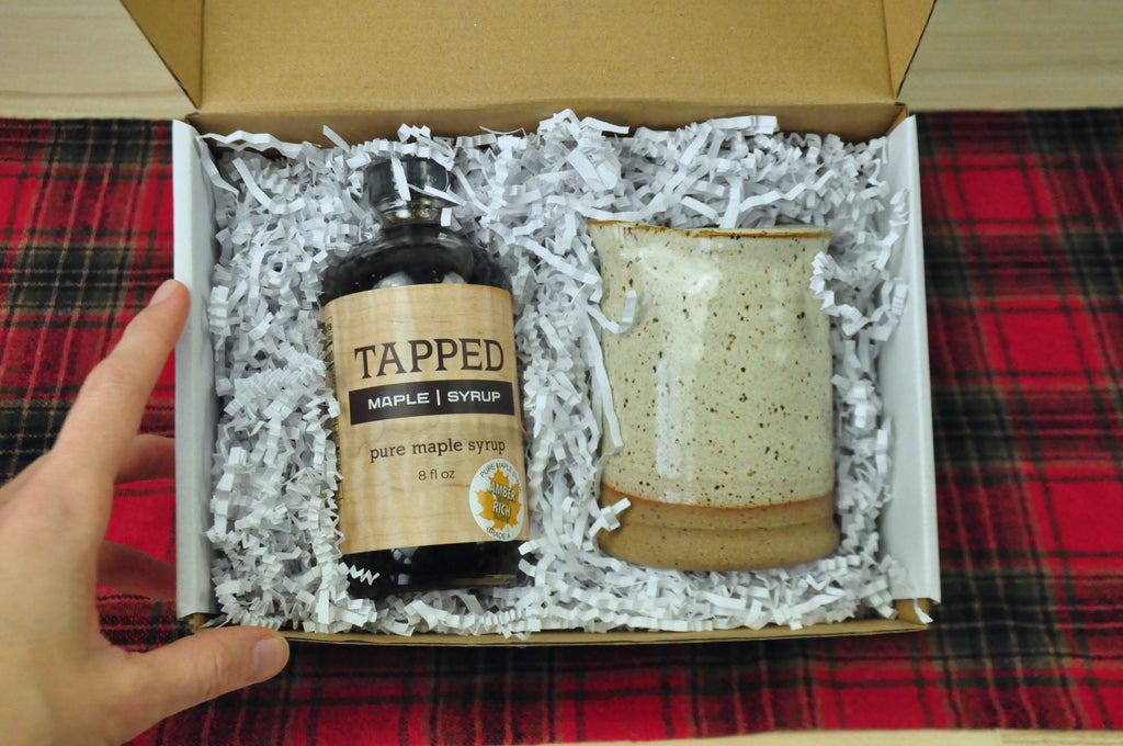 Lil Maple Gift Set - Includes a handmade syrup pitcher and grade A maple syrup . gift idea for teacher, gift idea for coworker, gifts for mom