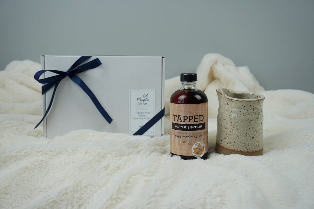 Lil Maple Gift Set - Includes a handmade syrup pitcher and grade A maple syrup . gift idea for teacher, gift idea for coworker, gifts for mom