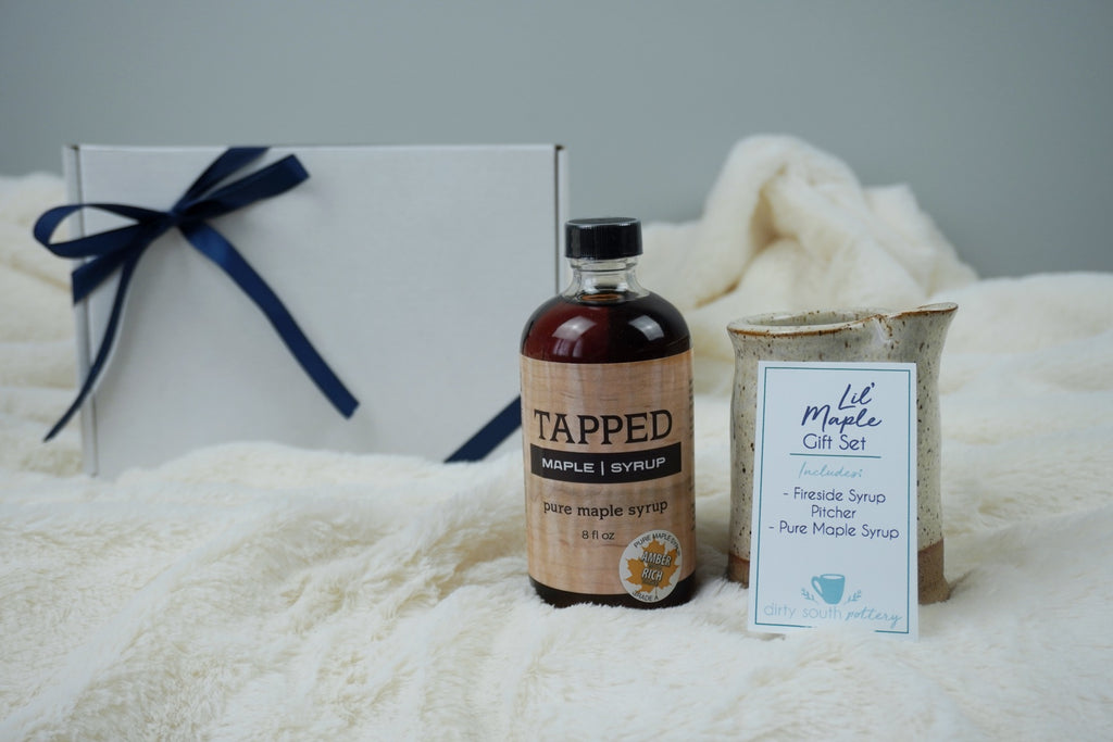 Lil Maple Gift Set - Includes a handmade syrup pitcher and grade A maple syrup . gift idea for teacher, gift idea for coworker, gifts for mom