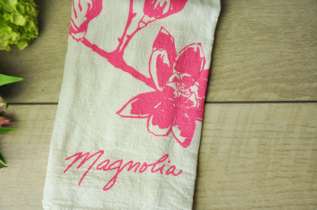 Magnolia Flower Tea Towel