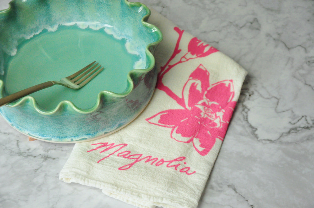 Magnolia Flower Tea Towel