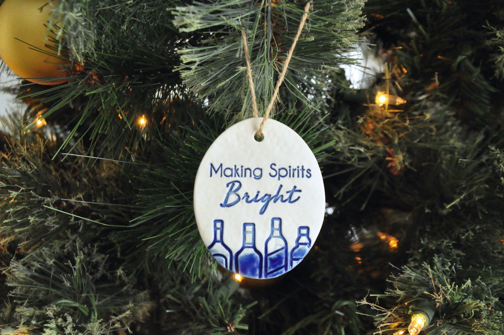 Making Spirits Bright ornament - Bourbon ornament, Whiskey ornament, gift