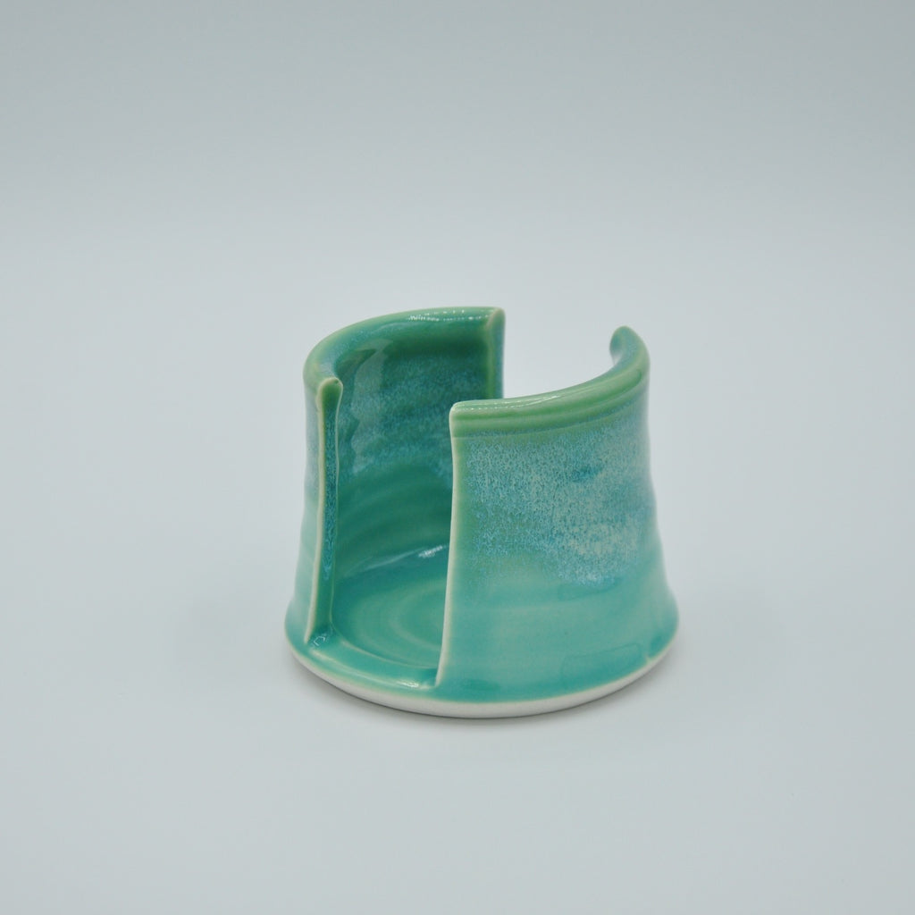 Sponge Holder in Ocean Jade. Handmade pottery in Kentucky by Dirty South Pottery