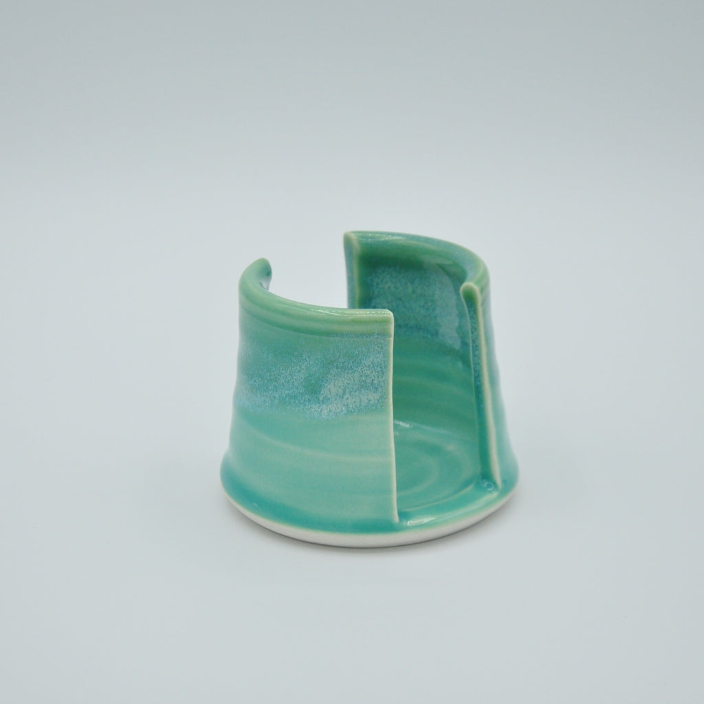 Sponge Holder in Ocean Jade. Handmade pottery in Kentucky by Dirty South Pottery