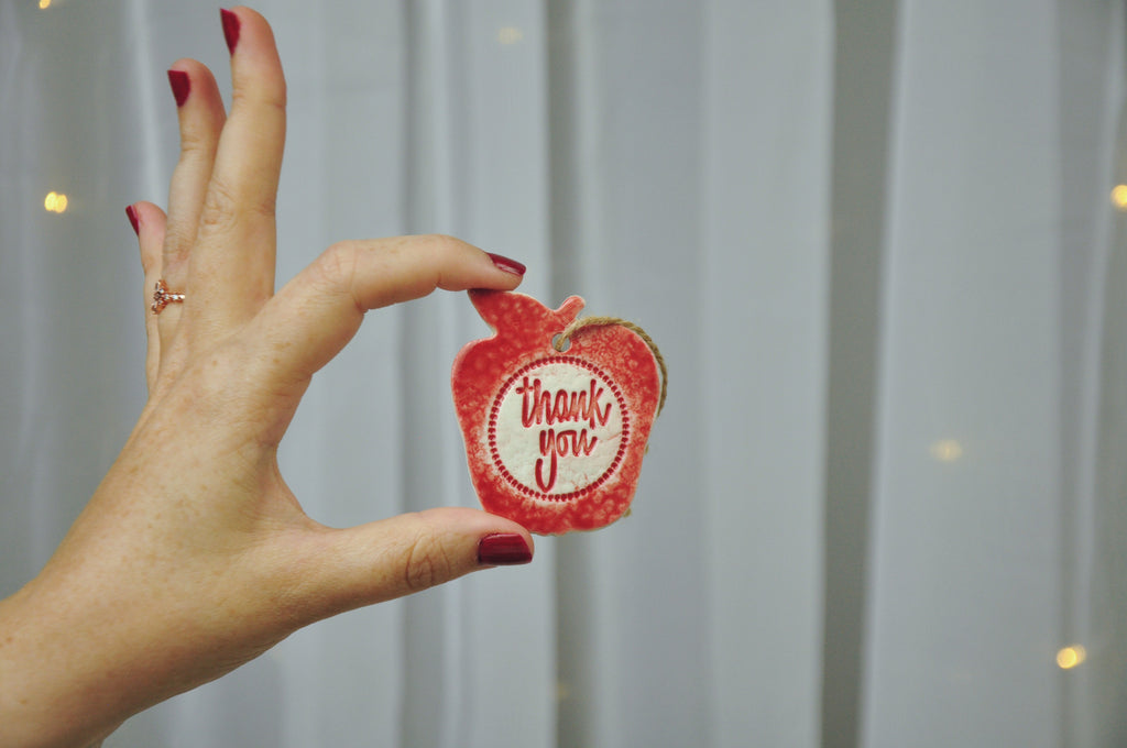 Unique Ornaments for Teachers, this handmade Apple Ornament is a great gift and way to say "Thank You".. 