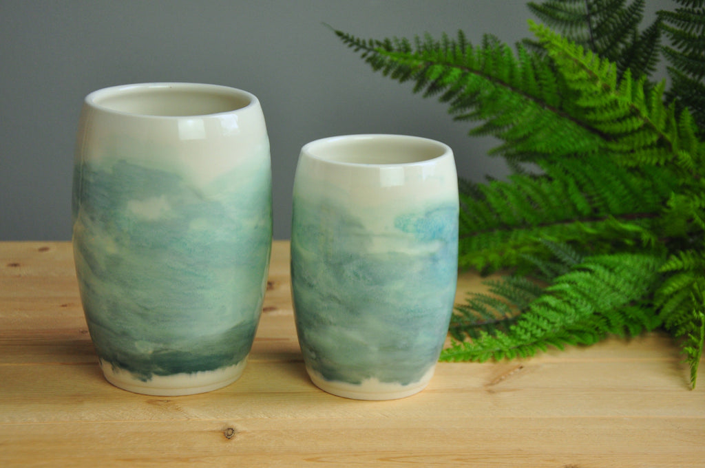 Small and Large Vase in our Watercolor Collection - handmade in Winchester, KY