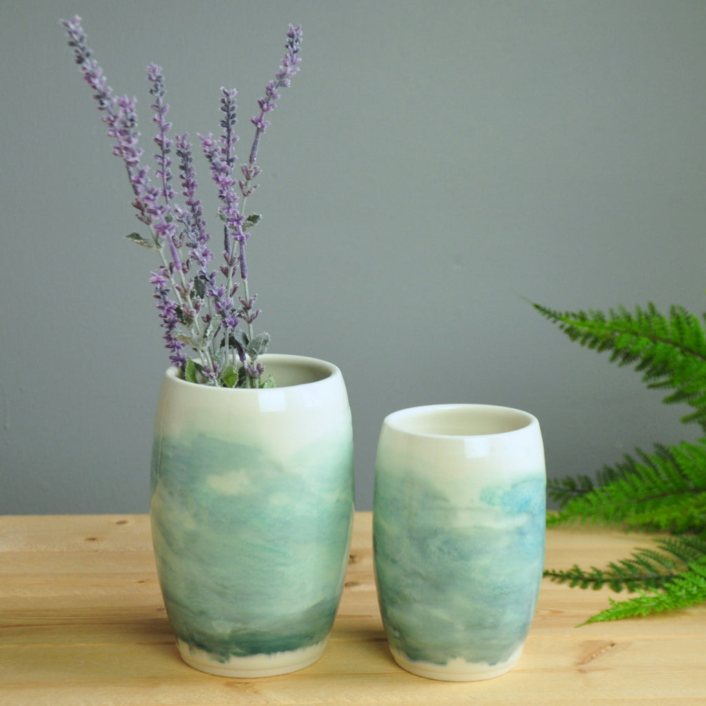 Small and Large Vase in our Watercolor Collection - handmade in Winchester, KY